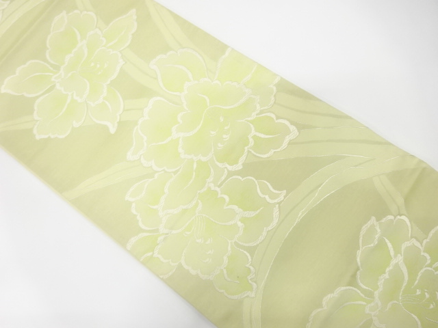 アンティーク　カトレア模様織り出し袋帯（材料）